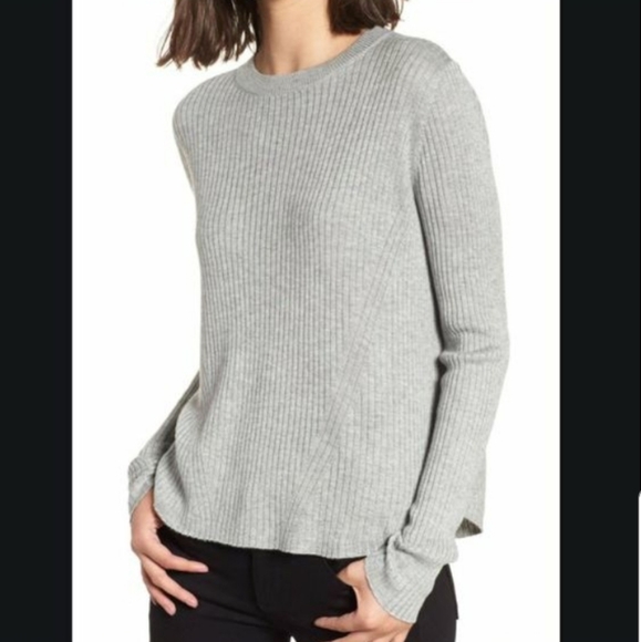 BP. Nordstrom Heather Gray Easy Ribbed Sweater Crew Neck 1X - Picture 1 of 10
